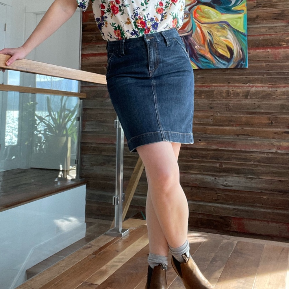 Jacob Connection Denim Pencil Skirt Knee Length